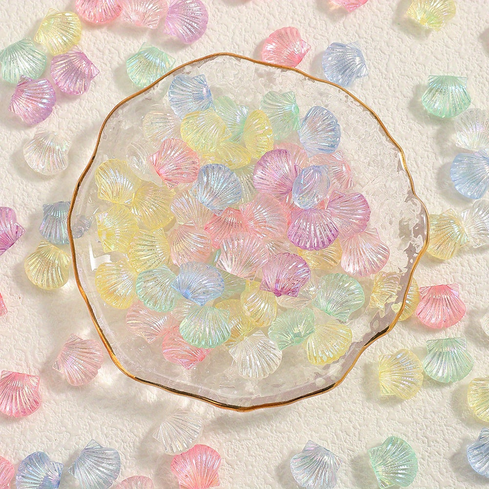 Clear Shell Shape Acrylic Beads