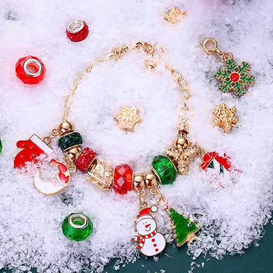 55-Piece Christmas-Themed Bracelet Making Kit