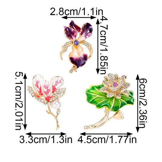 Flower Brooch Set