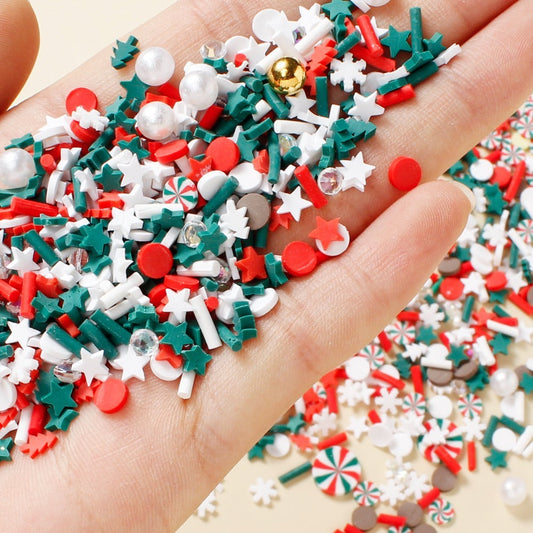 Christmas Polymer Clay Spacer Beads