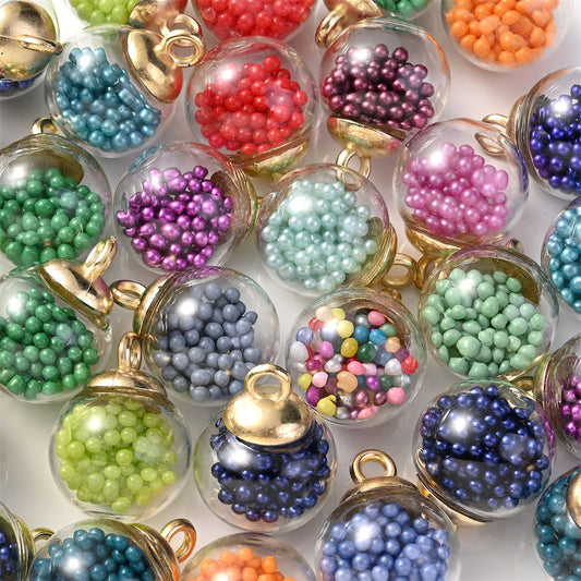 Mixed Color Round Glass Ball Pendants