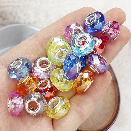 20PCS 15mm AB Inner-Color Acrylic Wheel Beads