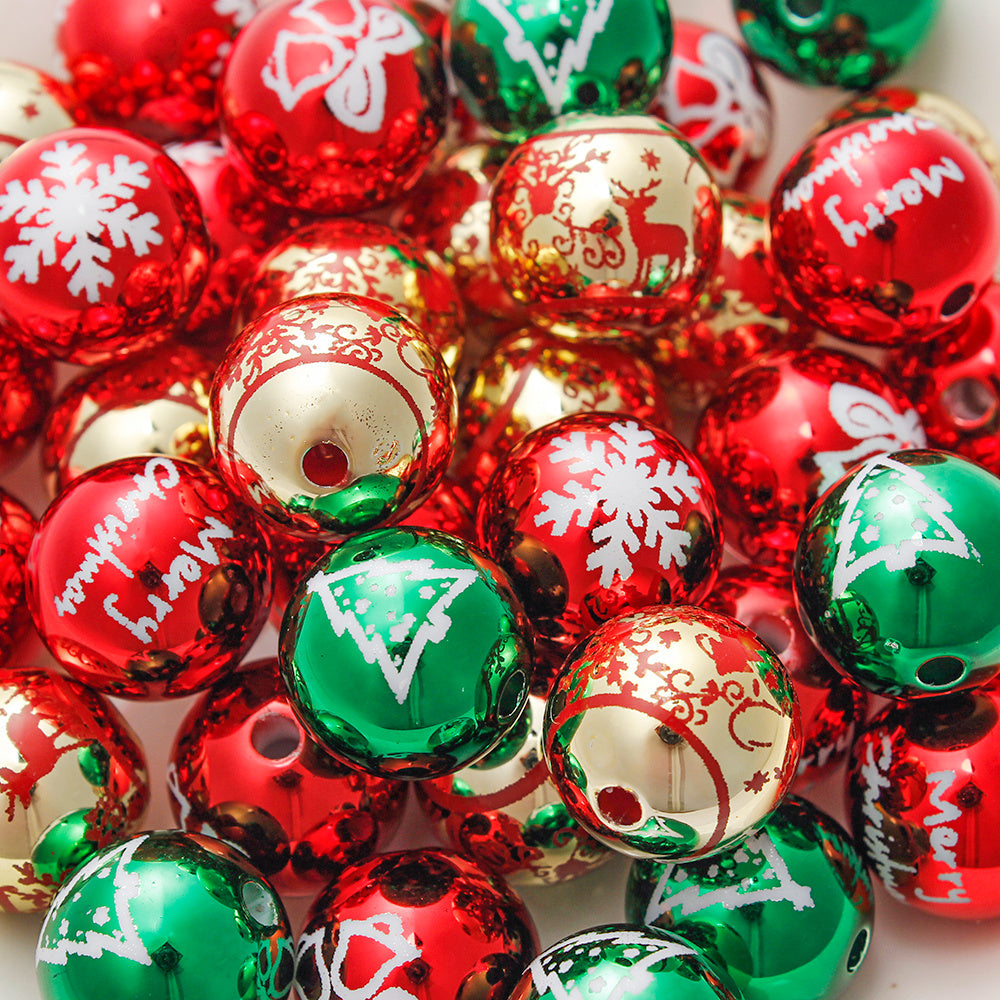 Patterned Round Acrylic Beads