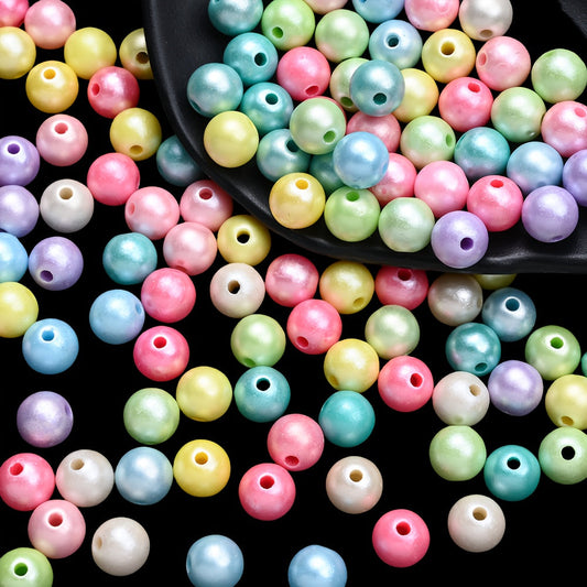 6/8mm Rainbow Color Round Beads