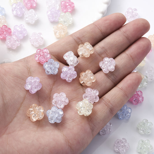Clear Acrylic Flower Spacer Beads