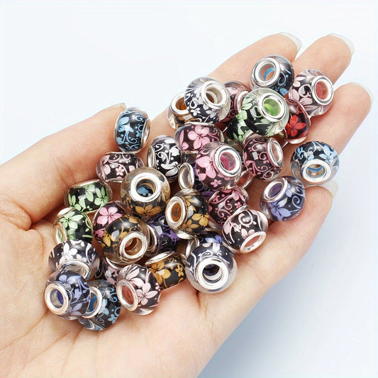 Flower Pattern Resin Beads