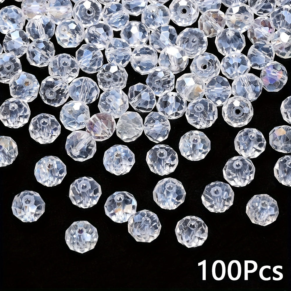 100/200/500PCS 4/6/8mm Sparkling Glass Faux Crystal Bead Set