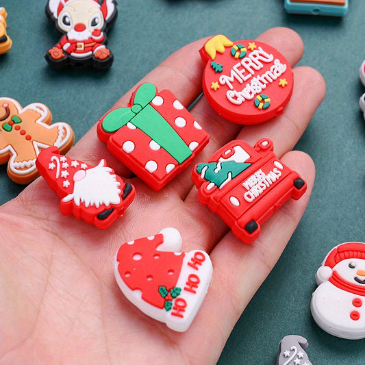 20PCS Christmas-Themed Silicone Loose Bead Set