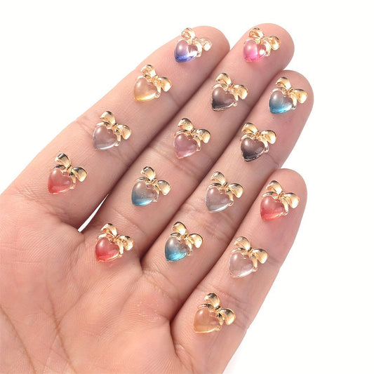 Heart Bow Acrylic Beads