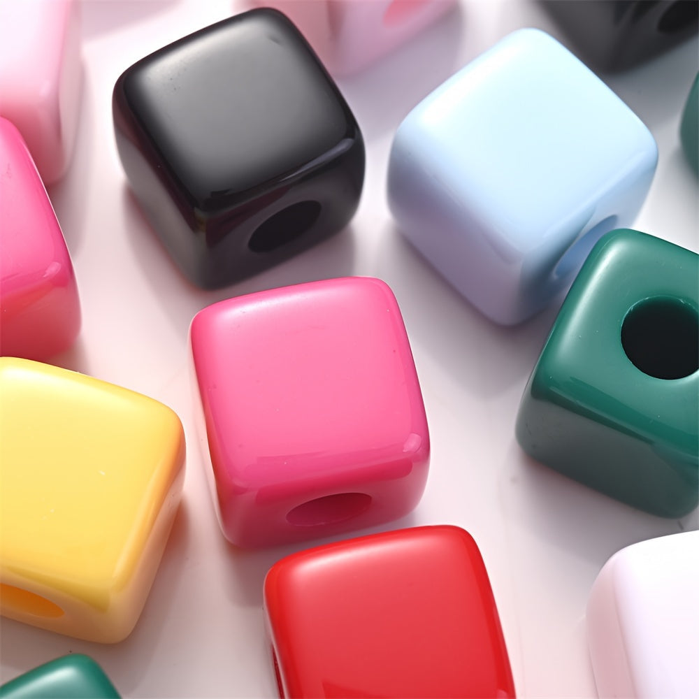 Mixed Color Square Acrylic Beads