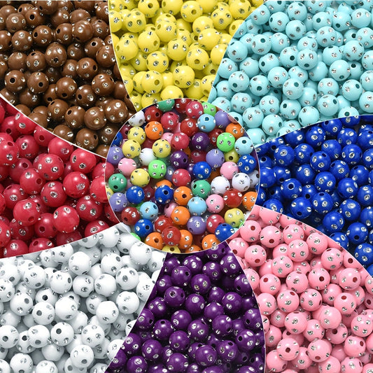 Mixed Acrylic Round Spacer Beads
