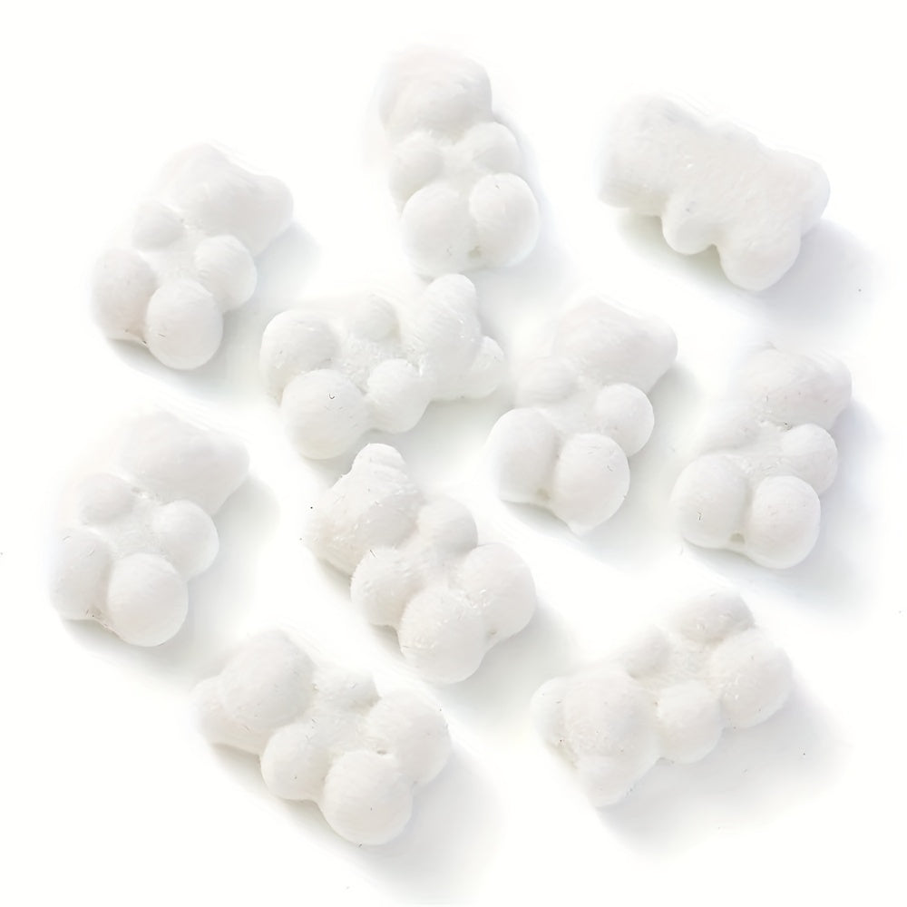 Macaron Flocking Bear Acrylic Beads
