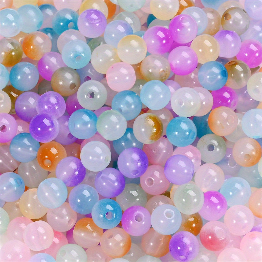 Mixed Color Imitation Jade Acrylic Beads
