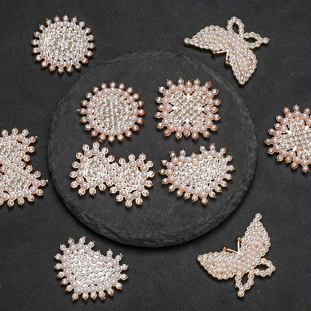 Stylish Acrylic Pearl and Rhinestone Flatback Embellishments