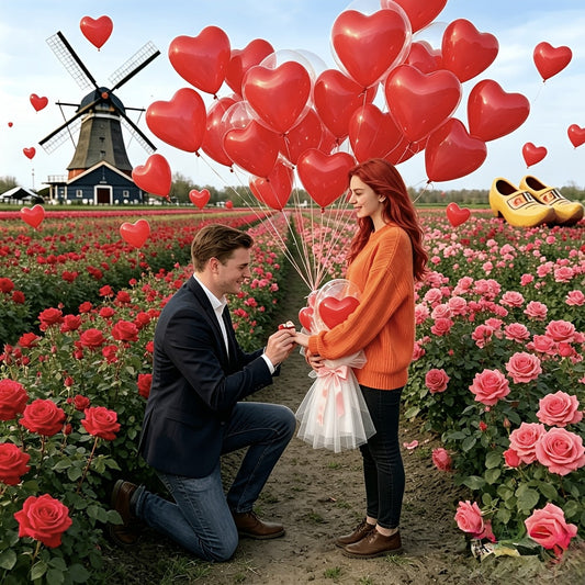 Bubble & Red Heart Balloon Set