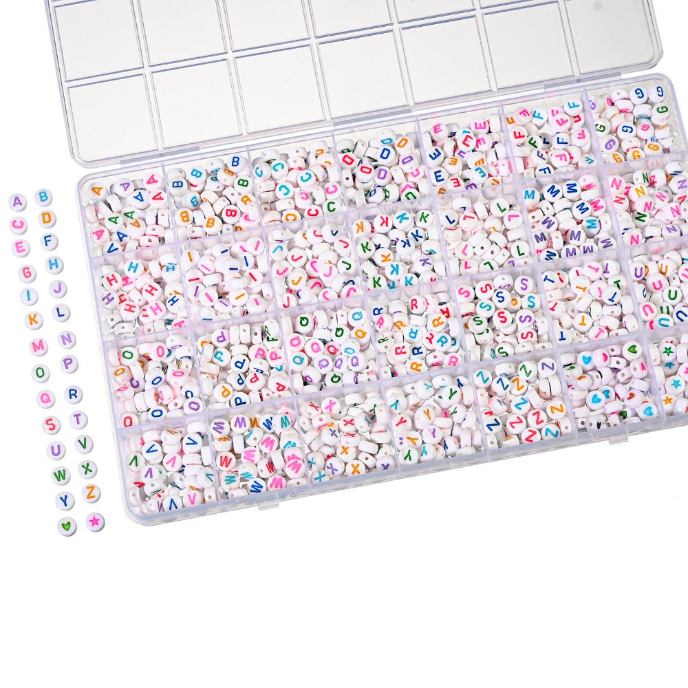 1200pcs/Box Acrylic Alphabet Letter Bead Kit