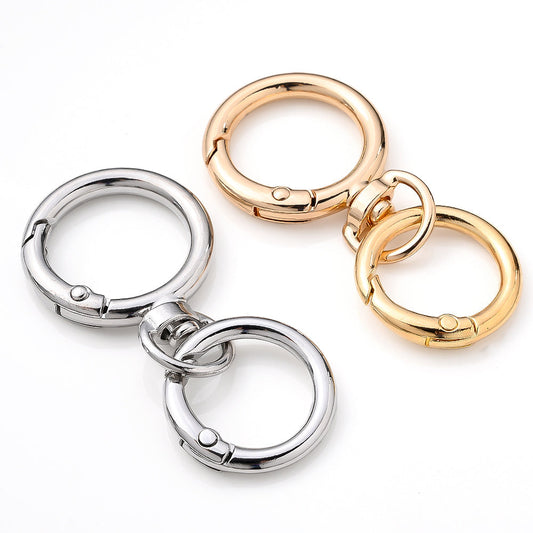12 Pairs Double Circle 360° Rotatable Keychain Clasp Set