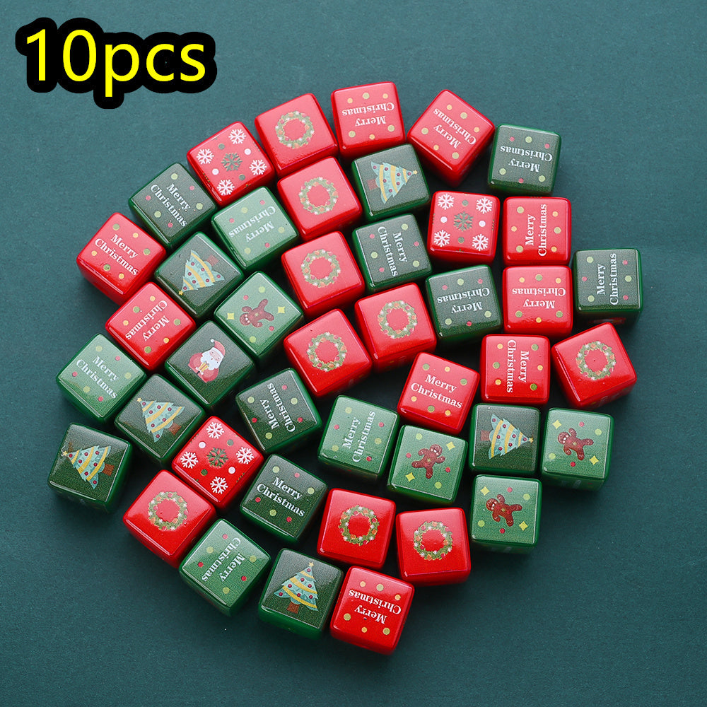 10pcs/set 14mm Christmas Square Acrylic Focal Beads