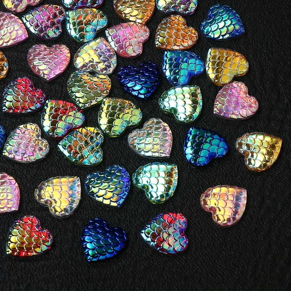 30PCS 12mm Heart-Shaped Serpentine Resin Bead Set