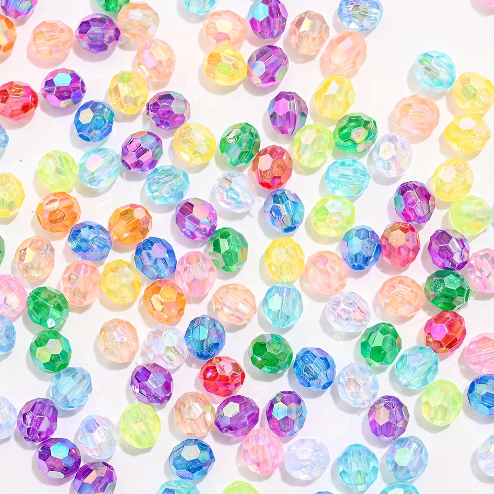 100pcs Mixed Faceted Acrylic Spacer Beads