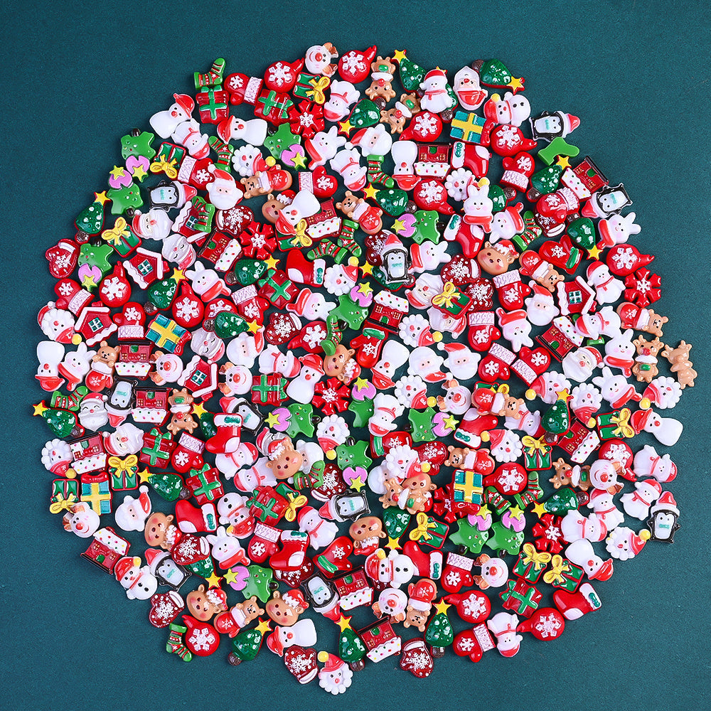 17g 7–15mm Christmas Resin Flatback Embellishment Set