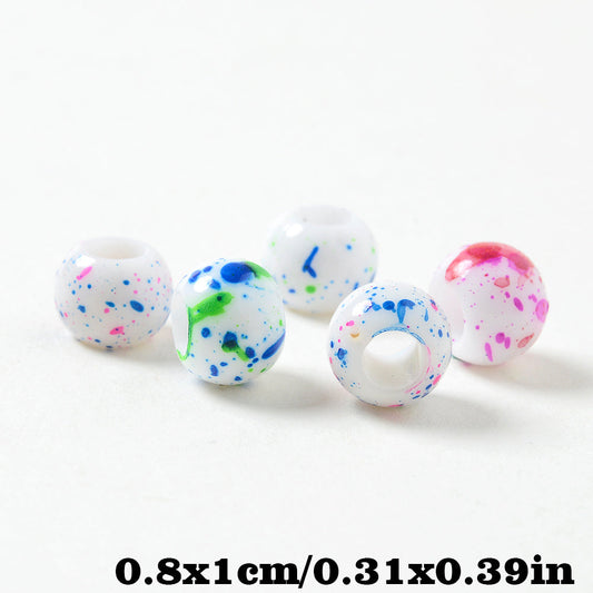 Speckled Acrylic Large Hole Beads