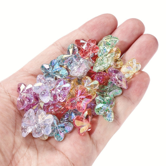 Vibrant Transparent Acrylic Butterfly Beads