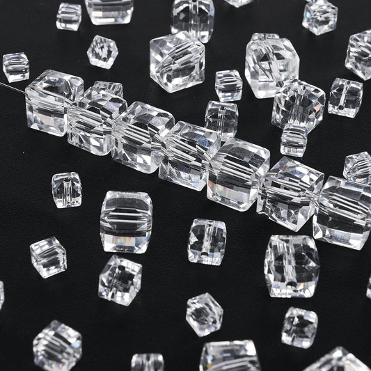 6/8/10/12mm Cubic Glass Beads