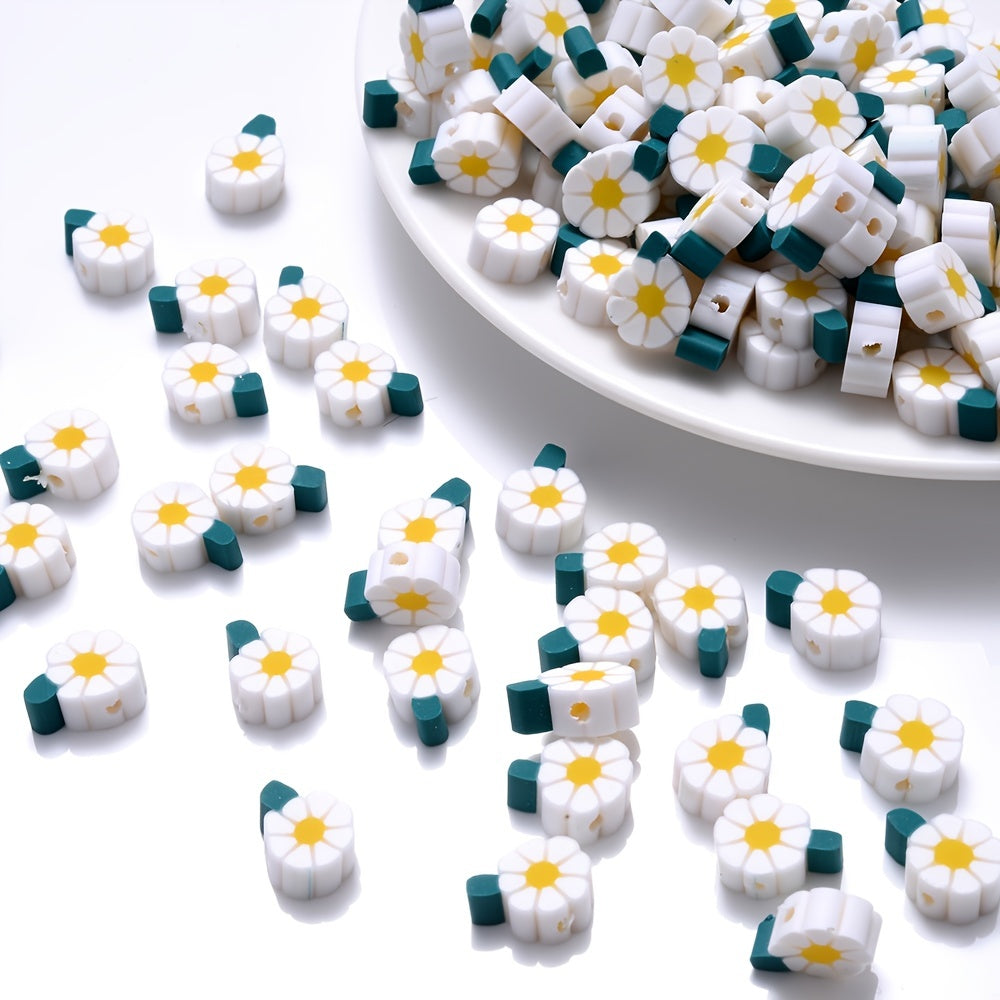Daisy Polymer Clay Beads