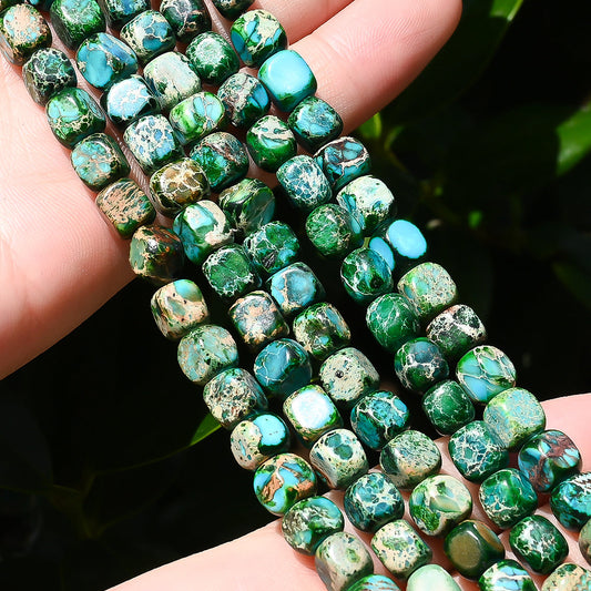Dark Green Natural Stone Beads