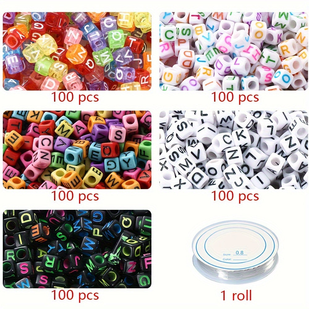 Mixed Acrylic Letter Beads Set