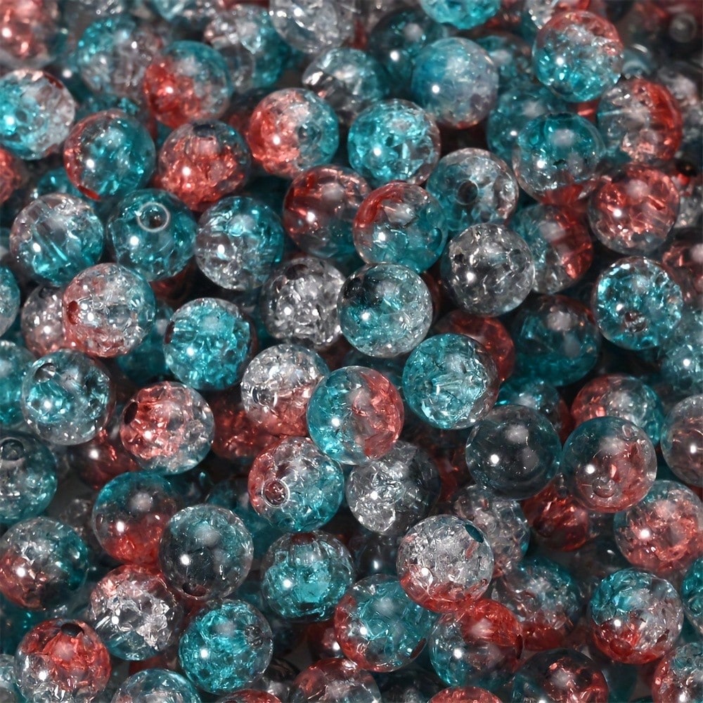 500pcs 8mm Round Crack Acrylic Beads