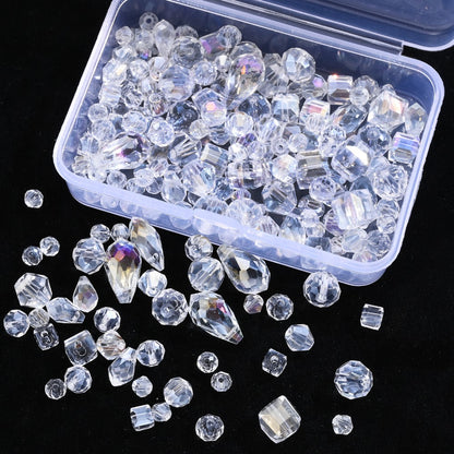 200pcs Clear AB Faceted Glass Beads