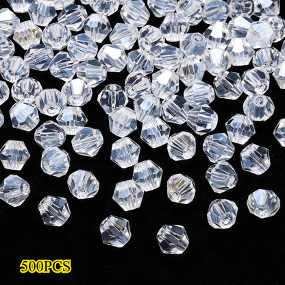 100/200/500pcs 4/6/8mm Faceted AB Glass Beads