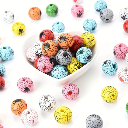 Halloween Spider Web Wooden Spacer Beads