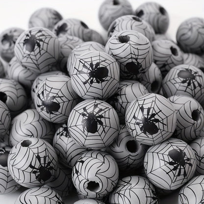 Halloween Spider Web Wooden Spacer Beads