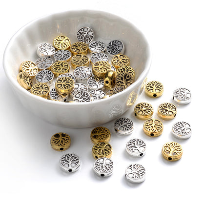30pcs 9mm Tree of Life Charm Small Hole Beads