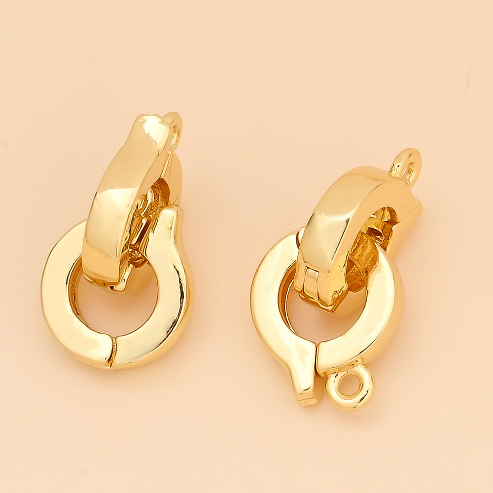 1 Pair 8mm Gold & Silver Copper Jewelry Clasps