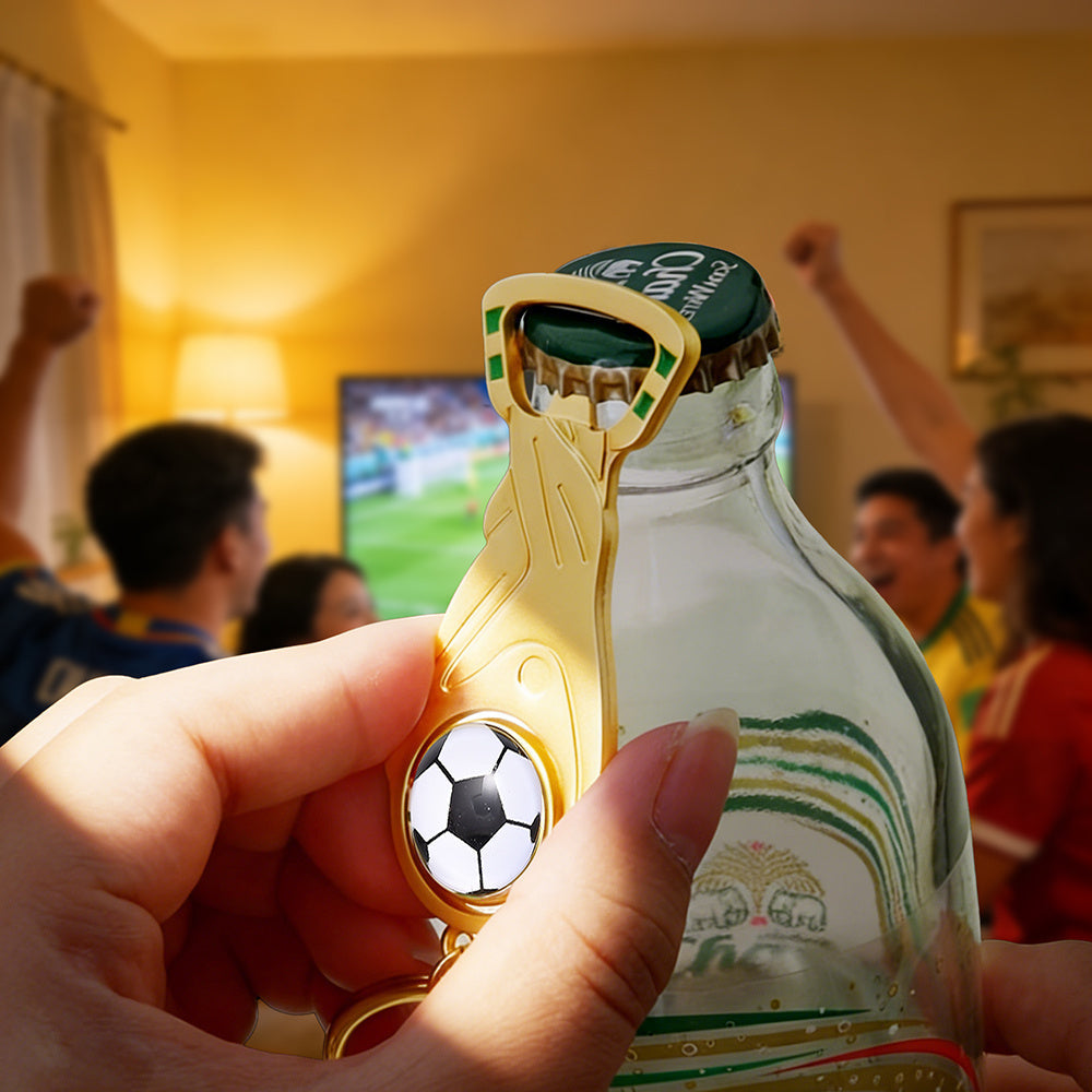 Bottle Opener Soccer Trophy Keychain