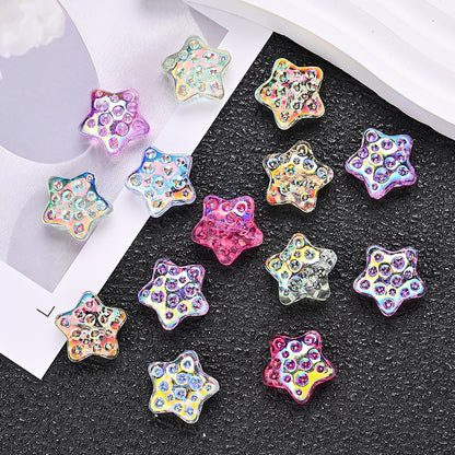 10pcs 18mm Vibrant Star Glass Beads