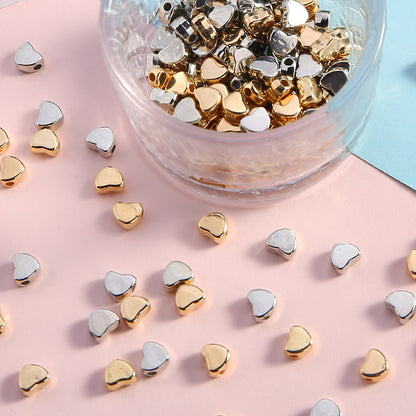 50pcs Heart-Shaped Acrylic Love Spacer Beads