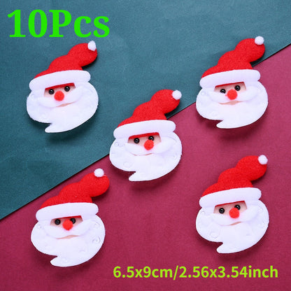 10PCS Christmas Santa Claus & Reindeer Embroidered Patch Set