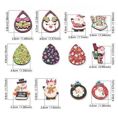 Christmas Painted Wooden Hanging Pendants
