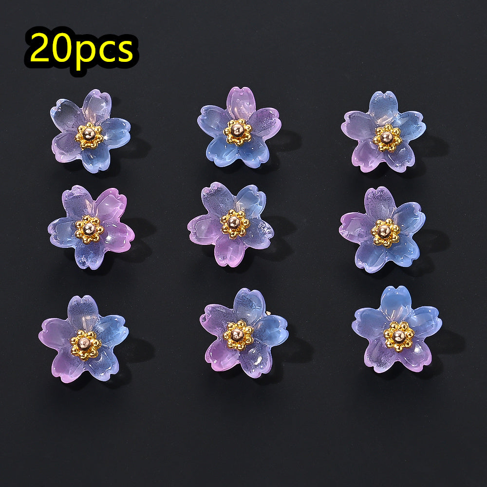 Shiny UV Iris Flower Beads