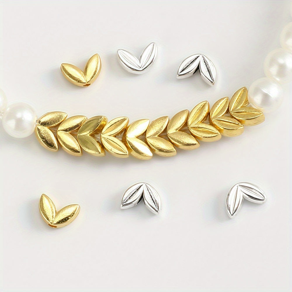 Gold & Silver Wheat Alloy Beads