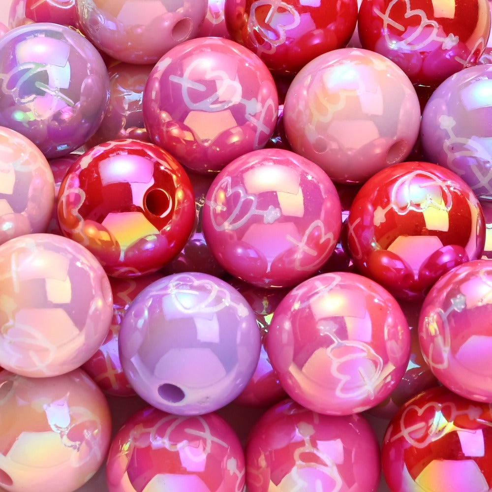 Valentine’s Day Heart and Lips Beads