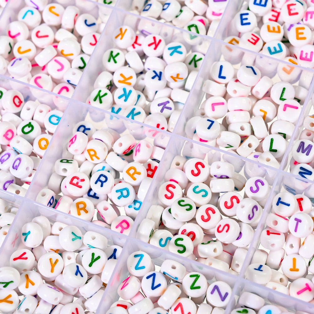 1200pcs/Box Acrylic Alphabet Letter Bead Kit