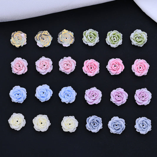 Gradient Resin Camellia Spacer Beads