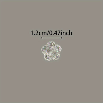 100pcs 12mm Gradient Color Rose Flower Acrylic Beads