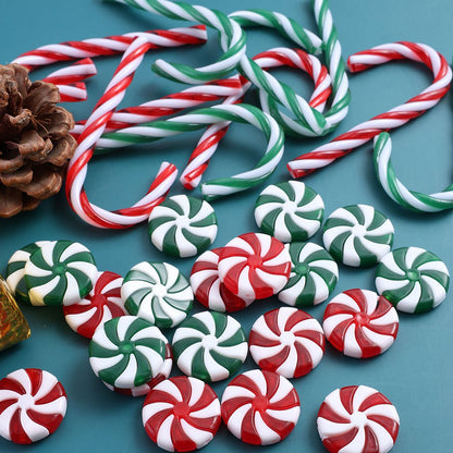 10PCS Christmas Acrylic Candy Cane Hanging Ornament Set